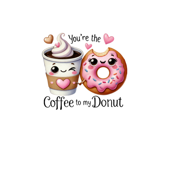 Coffee to my Donut model alb pe tricou