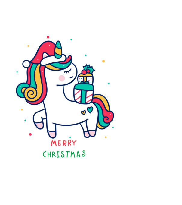 merry christmas unicorn model negru pe tricou