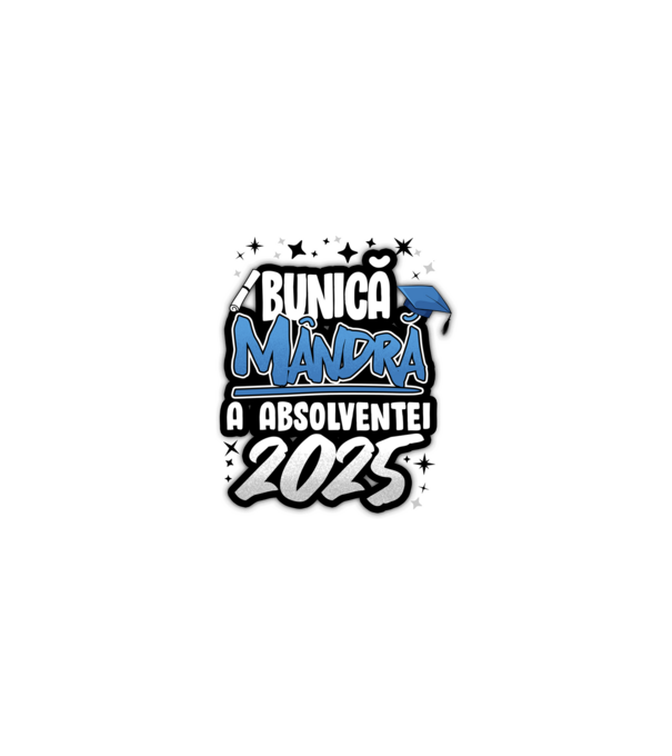 Bunică MÂNDRĂ a absolventei model alb pe tricou