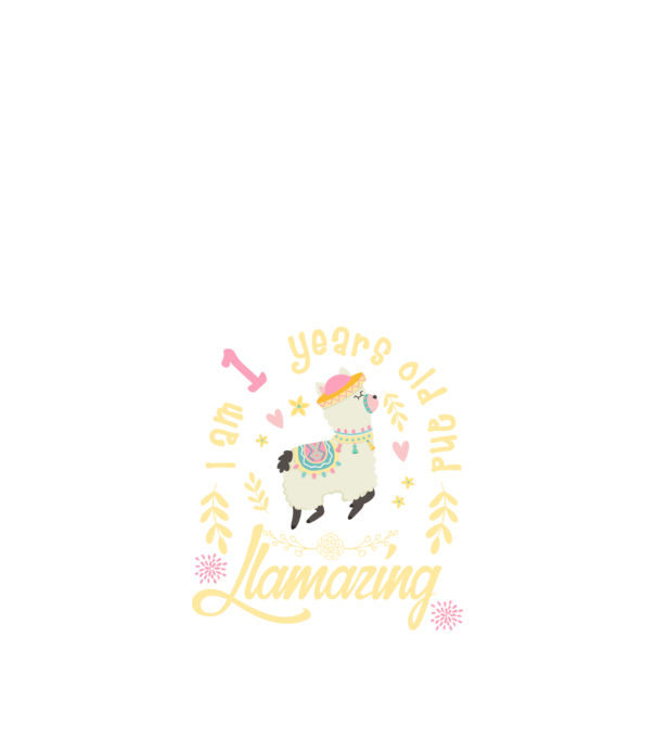 Birthday Llamazing 1 years old model negru pe tricou