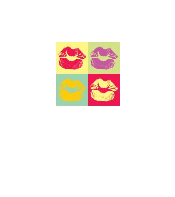 Pop Art Kiss model galben pe tricou