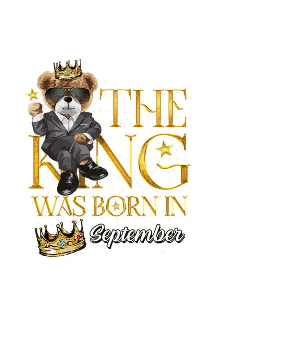 The king was born int SEPTEMBER model negru pe tricou