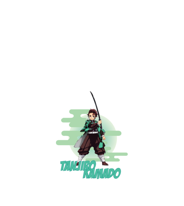 Demon Slayer Tanjiro model alb pe tricou