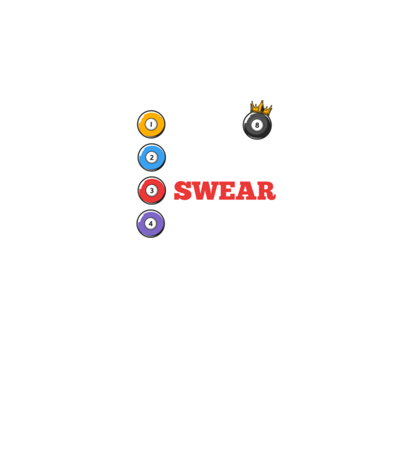 Aim swear shoot repeat - biliard v2 model negru pe tricou