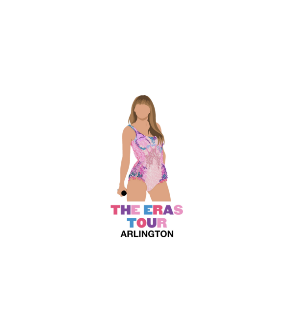 Taylor Swift The Eras Tour Arlington 4 model alb pe tricou