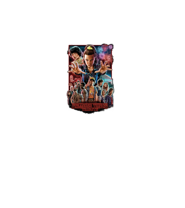 stranger things tribute poster model negru pe tricou