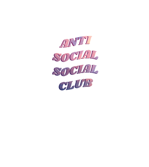 Anti social social club pink model negru pe tricou