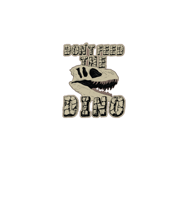Dont feed the dino model negru pe tricou