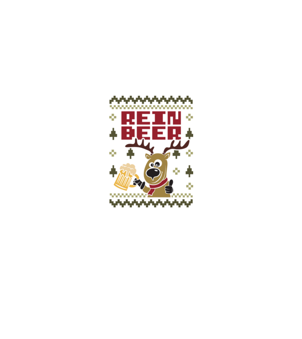 Reinbeer ugly sweater model alb pe tricou
