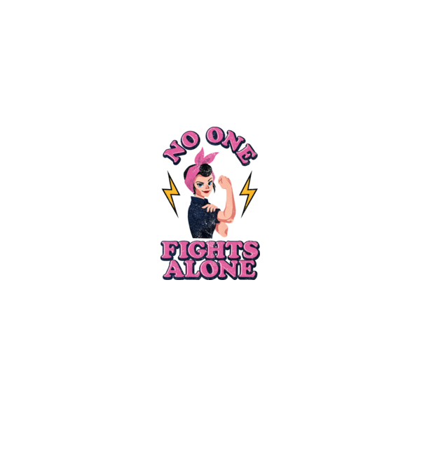 No one fights alone pinup texture model alb pe tricou