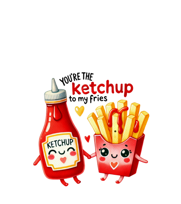 Ketchup to my Fries model alb pe tricou