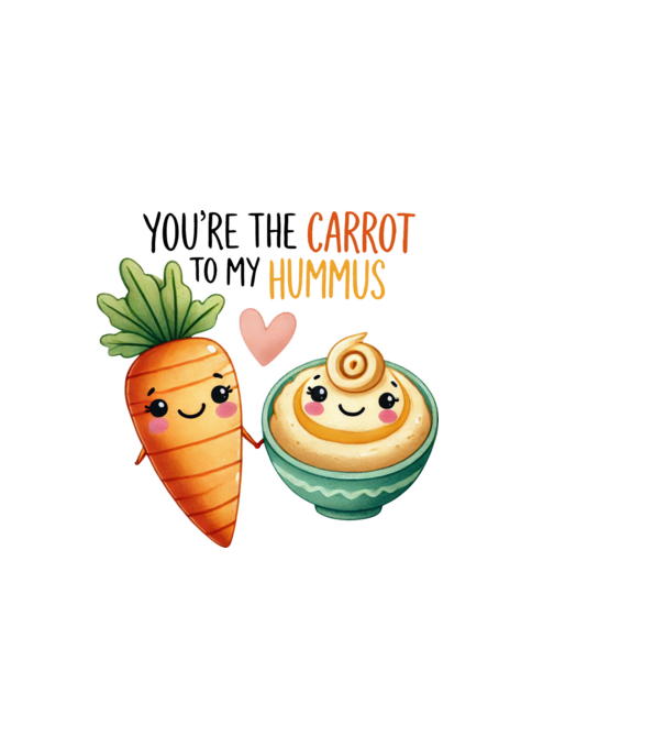 Carrot to my Hummus model alb pe tricou