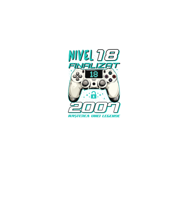 Nivel finalizat 18 2007 model negru pe tricou