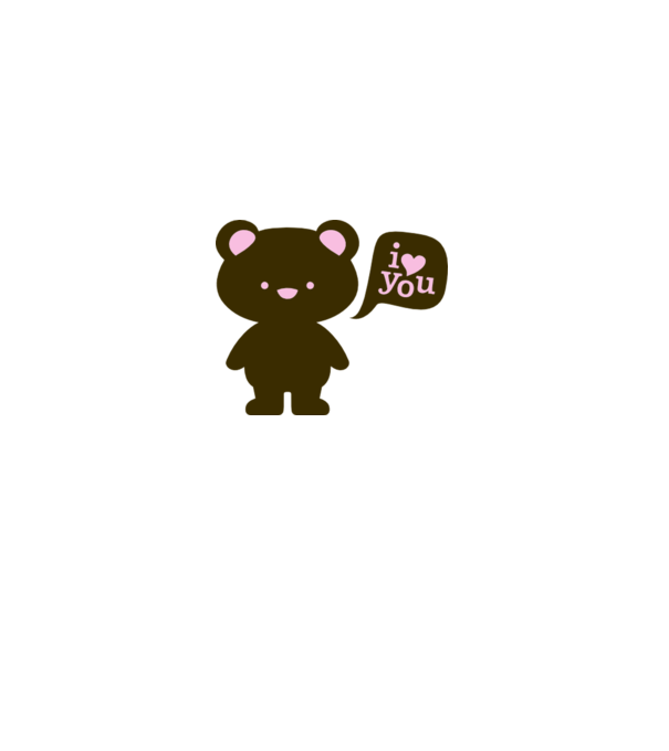 I Love You Bear model alb pe tricou