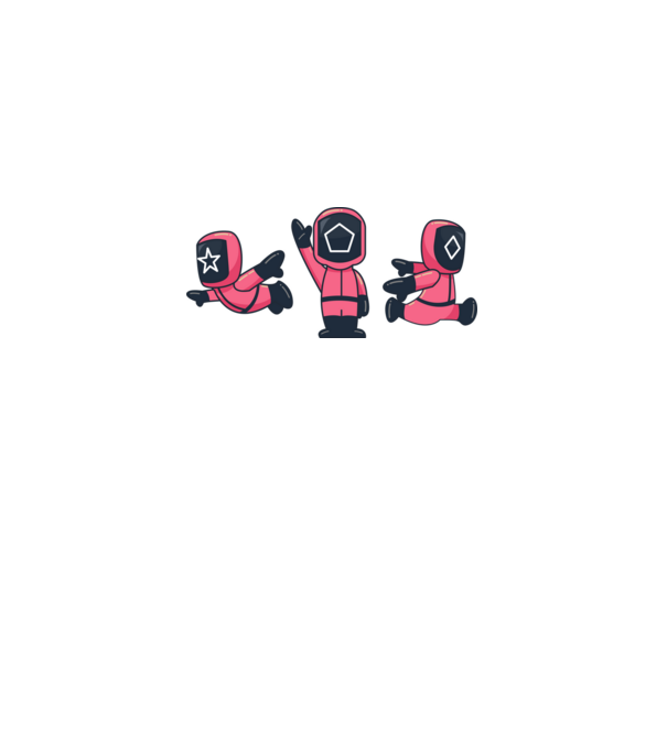 cute squid game toys model alb pe tricou