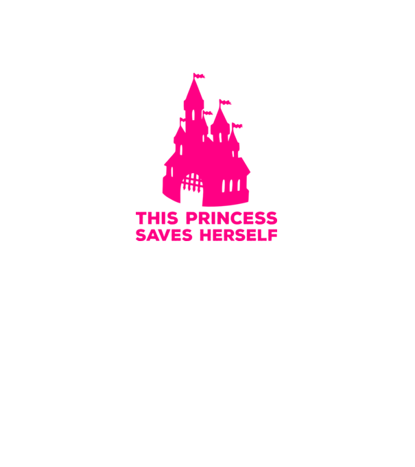 This princess saves herself model negru pe tricou