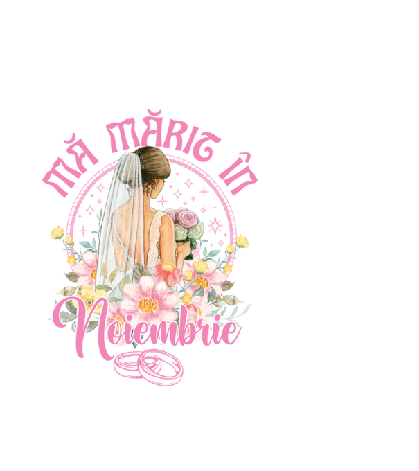 mă mărit - în noiembrie model alb pe tricou