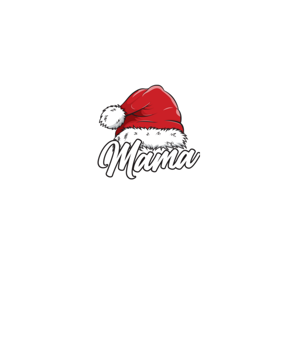 mama Santa Hat model negru pe tricou