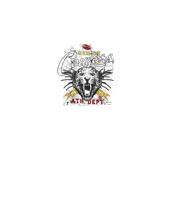 Minesota Cougars TEXTURED model negru pe tricou