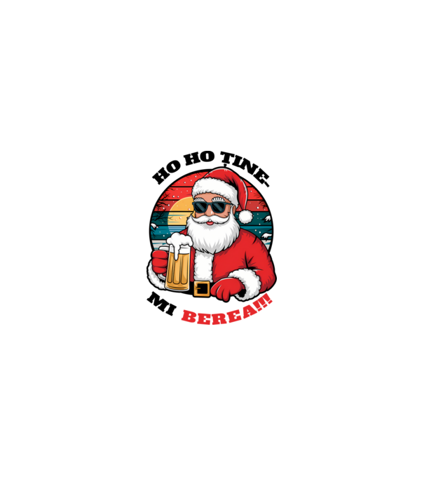 Ho ho ține mi berea! alb model nisipiu pe tricou