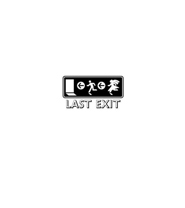 Last Exit model alb/roșu pe tricou