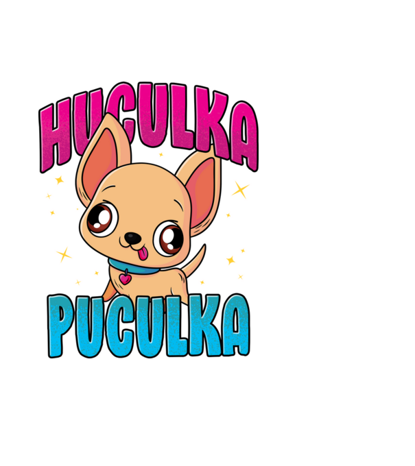 Huculka Puculka chivava model negru pe tricou