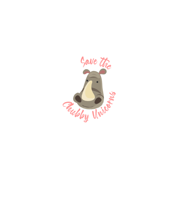 Save the chubby unicorns model negru pe tricou