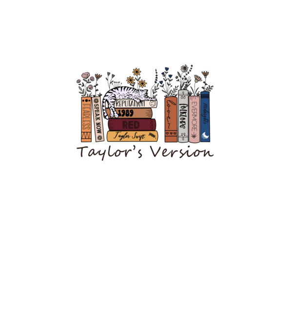 Eras tour books color cat model alb pe tricou