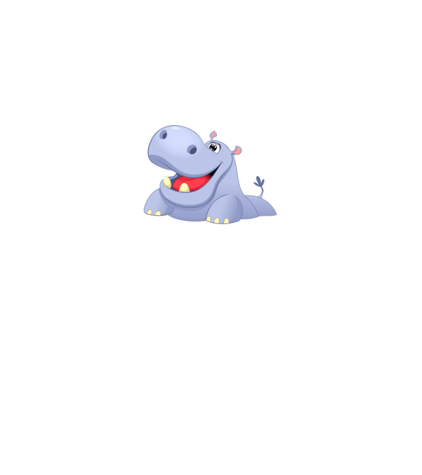 Cute Hippo model gri pe tricou