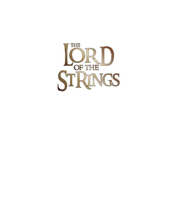 Lord of the Strings model negru pe tricou