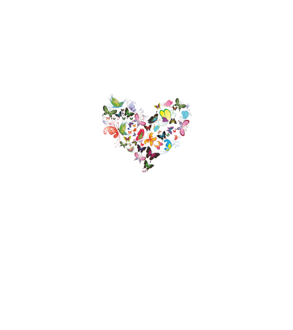 Butterfly Heart model alb pe tricou