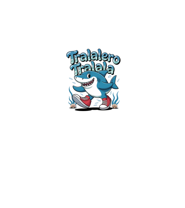 Tralalero Tralala drăguț model negru pe tricou
