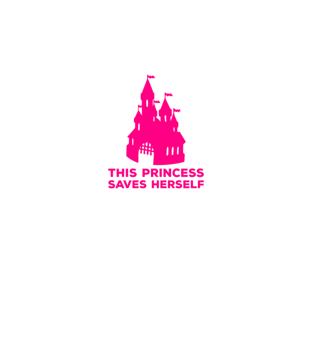 This princess saves herself model negru pe tricou