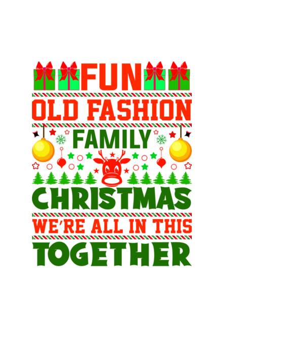 fun old fashion family christmas model negru pe tricou