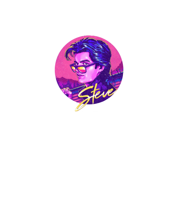 steve neon stranger things model negru pe tricou