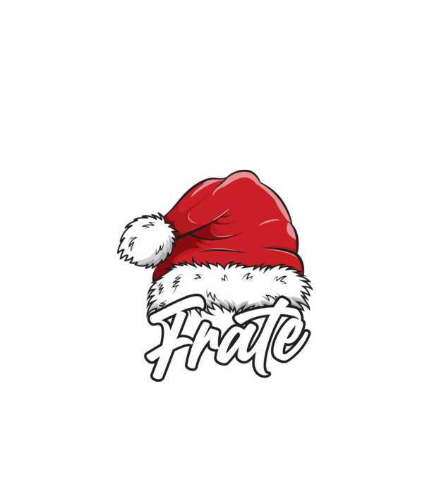 frate Santa Hat model negru pe tricou