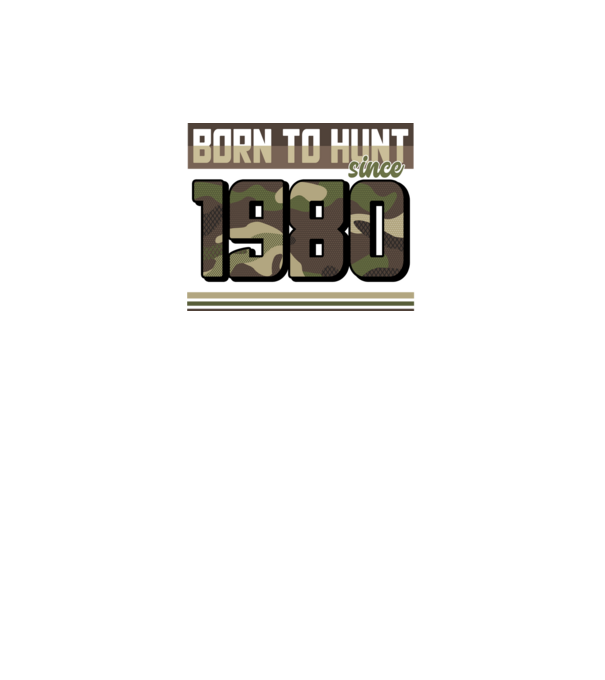 Born to hunt since 1980 model negru pe tricou