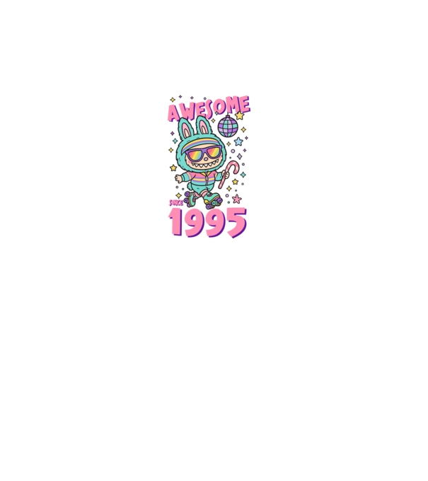Awesome since 1995 - Labubu model negru pe tricou