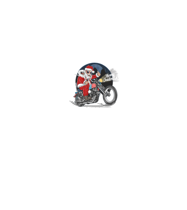 Santa Motocicletă Merry Christmas model negru pe tricou