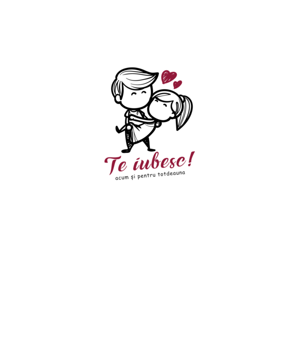 te iubesc! model alb pe tricou