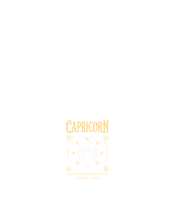 Zodiac femeie CAPRICORN golden model albastru închis pe tricou