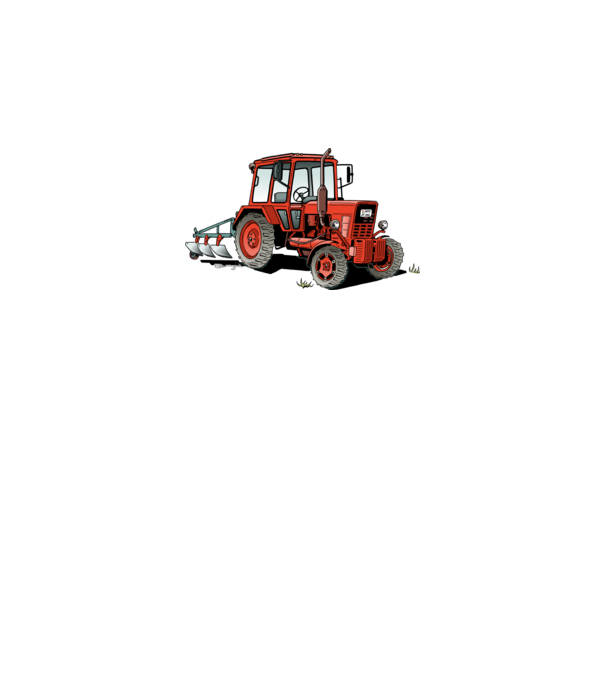 TRACTOR model alb pe tricou