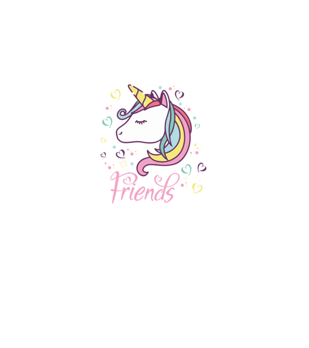 Unicorn Friend model negru pe tricou