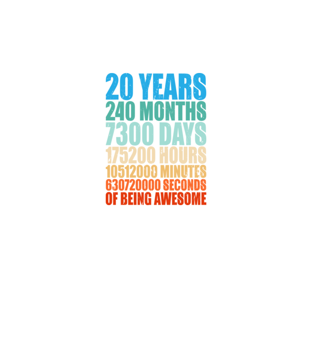 20 years of being awesome model negru pe tricou