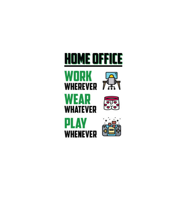 Home office model alb pe tricou