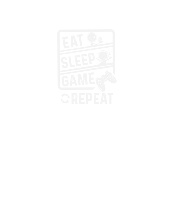 Eat sleep game repeat model negru pe tricou