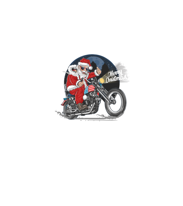 Santa Motocicletă Merry Christmas model albastru jeanși pe tricou