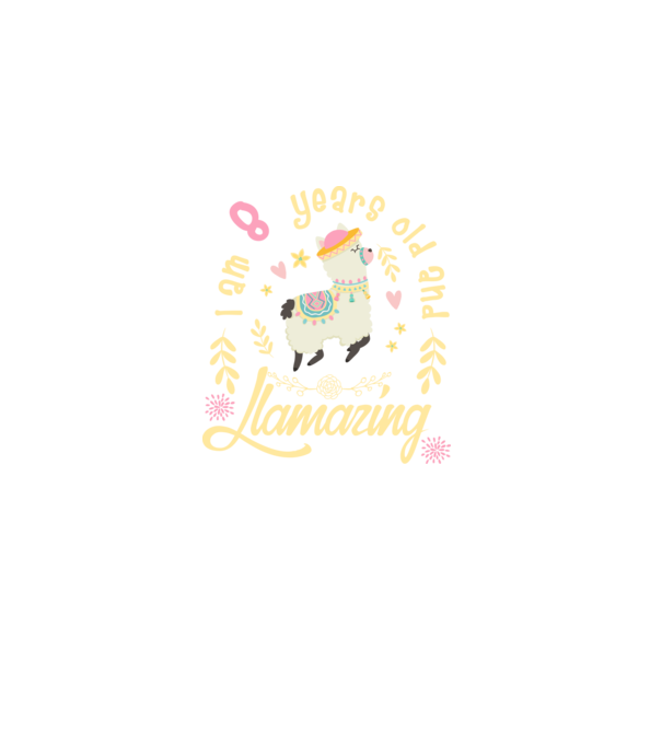 Birthday Llamazing 8 years old model negru pe tricou
