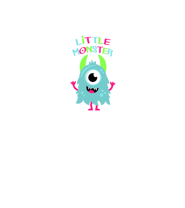 Little monster model alb pe tricou