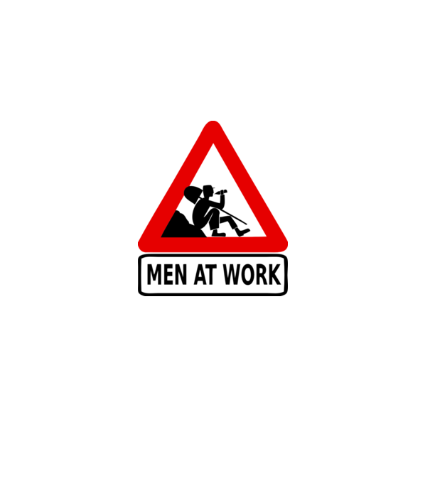 men at work model gri pe tricou